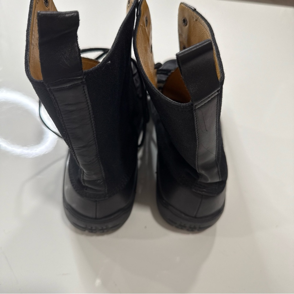 Ralph Lauren Boots Men Size 11.5 Black Leather Combat Biker Made In Italy - Picture 4 of 6